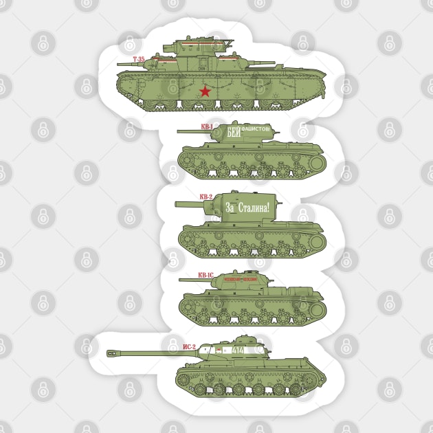 A fan of tanks. Heavy tanks of the USSR WW2 Sticker by FAawRay